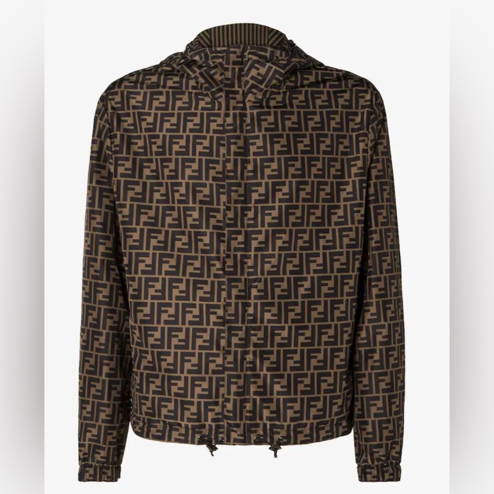 Fendi blouson brown nylon windbreaker